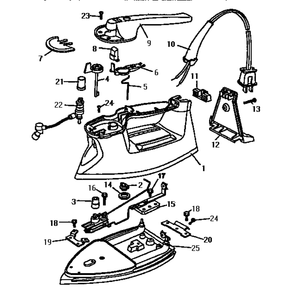 Replacement Parts Diagram and Parts List for F394S  Black and Decker Iron